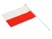 Flagi Polski materiałowe, małe, do ręki, dł. 30 cm 12 szt.